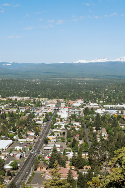 arial photo of bend